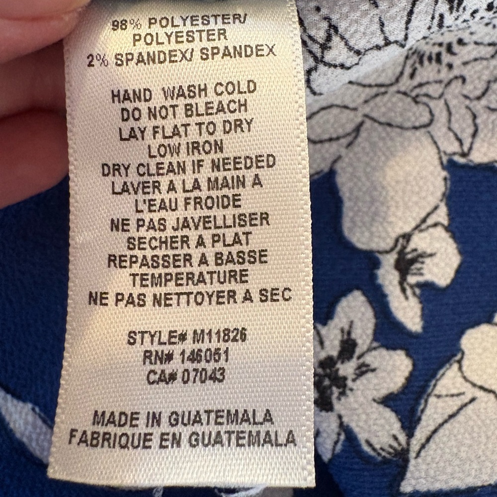 Faith and Joy Navy Blue Floral Blouse - Picture 5 of 5